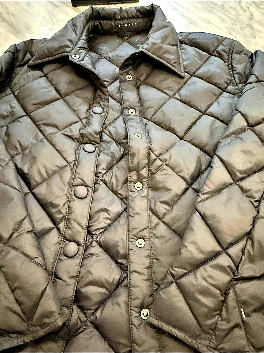 Sisley Quilted Puffer Jacket in Black Size 40